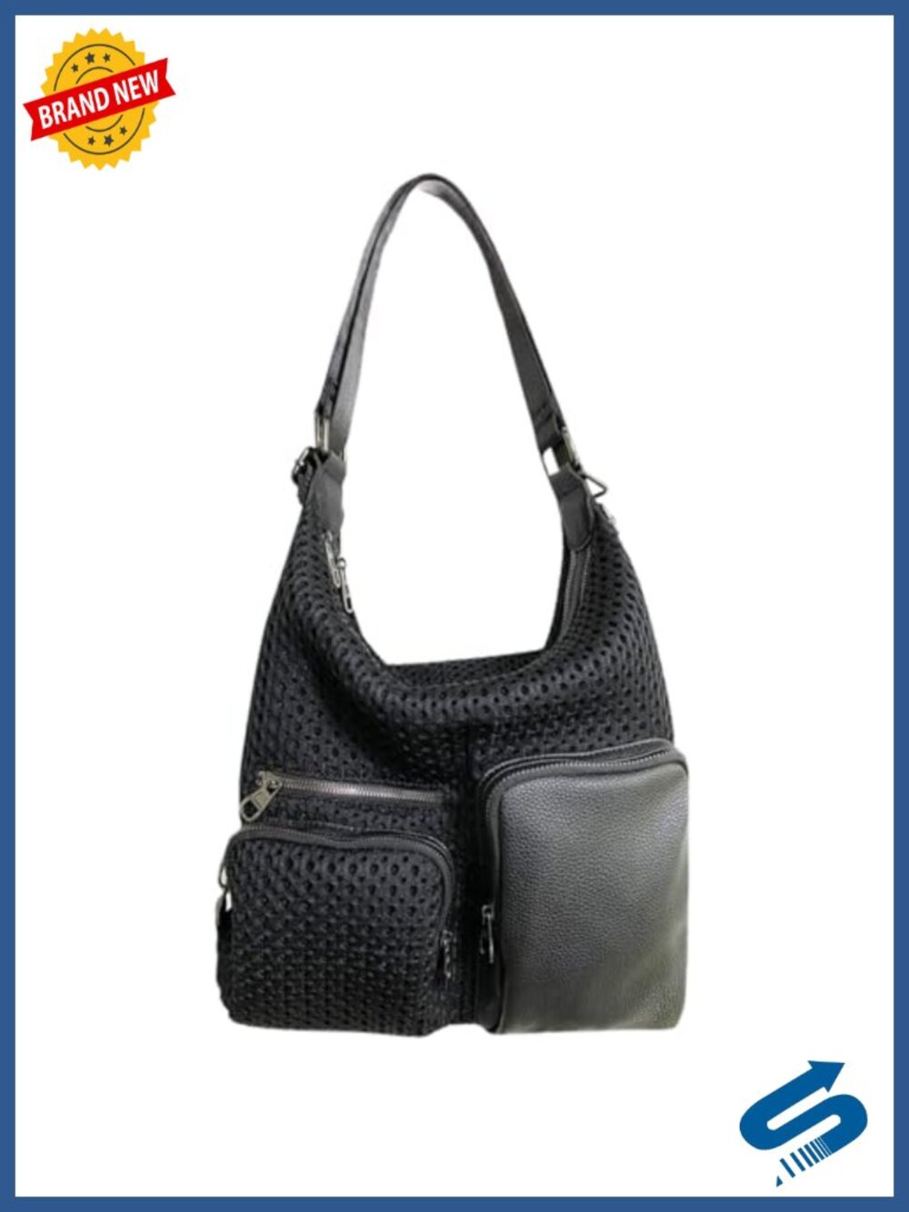 3-in-1 Convertible Hobo, Crossbody, Shoulder Bag & Backpack, Mesh Nylon &